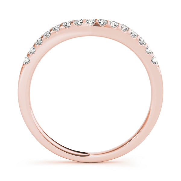 Curved Bands Half Eternity Ring in Gold & Platinum