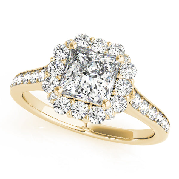 Radiant Halo Princess Diamond Engagement Ring — 9K/18K Gold & Platinum