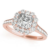 Radiant Halo Princess Diamond Engagement Ring — 9K/18K Gold & Platinum