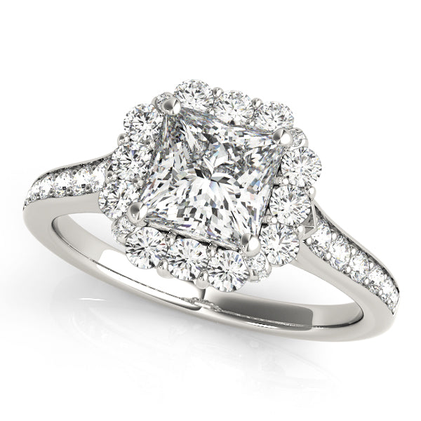 Radiant Halo Princess Diamond Engagement Ring — 9K/18K Gold & Platinum