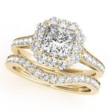 Radiant Halo Princess Diamond Engagement Ring — 9K/18K Gold & Platinum