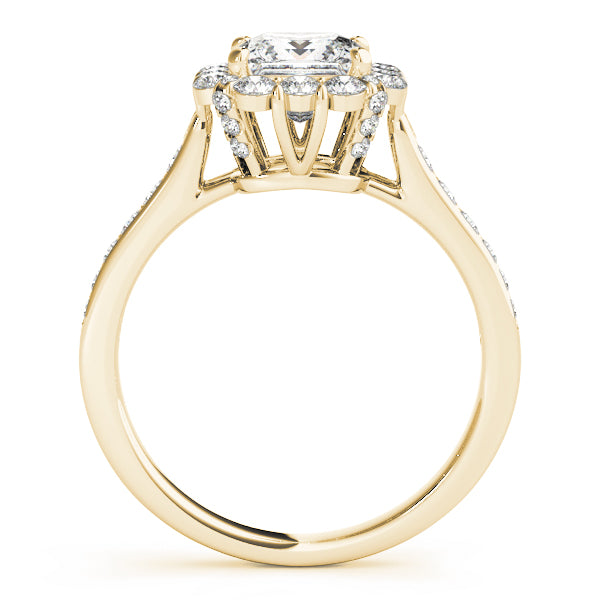 Radiant Halo Princess Diamond Engagement Ring — 9K/18K Gold & Platinum