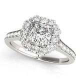 Radiant Halo Princess Diamond Engagement Ring — 9K/18K Gold & Platinum