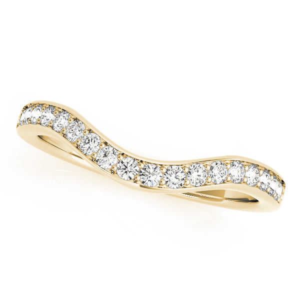Curved Prong in Channel Half Eternity Ring in Gold & Platinum