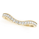 Curved Prong in Channel Half Eternity Ring in Gold & Platinum