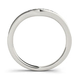 Curved Prong in Channel Half Eternity Ring in Gold & Platinum