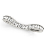 Curved Prong in Channel Half Eternity Ring in Gold & Platinum