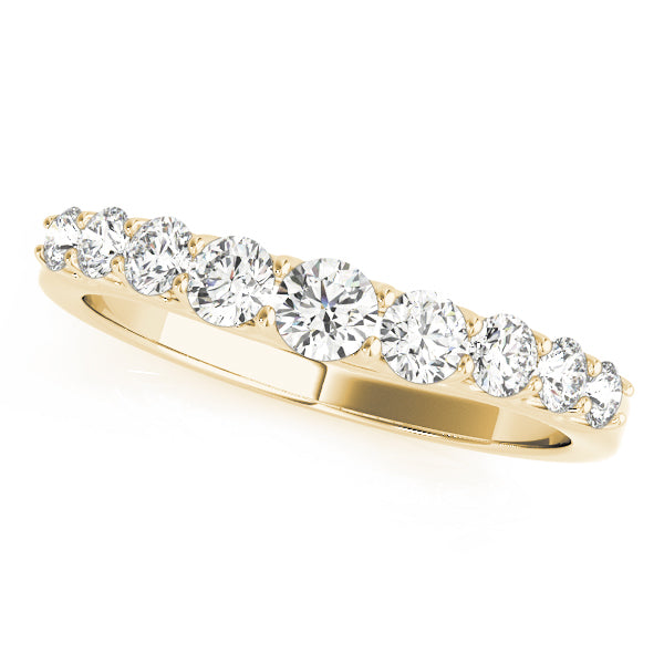 Trellis Curved Half Eternity Ring in Gold & Platinum