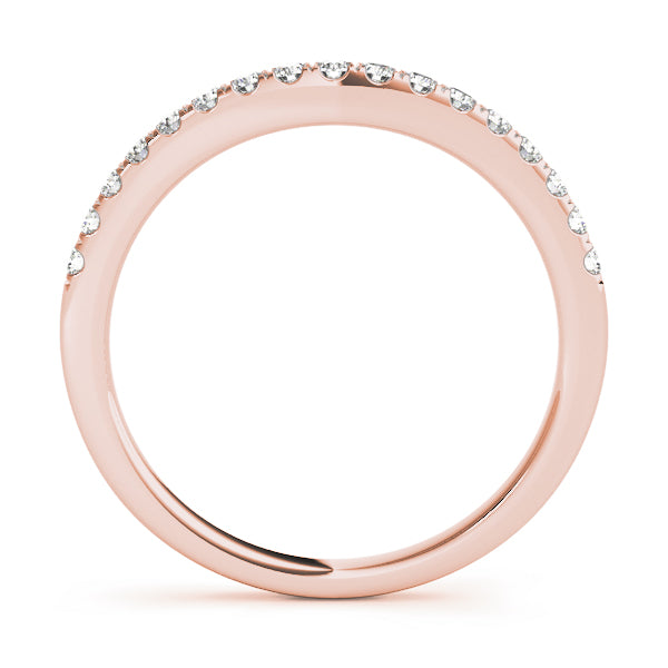 Curved Bands Half Eternity Ring in Gold & Platinum