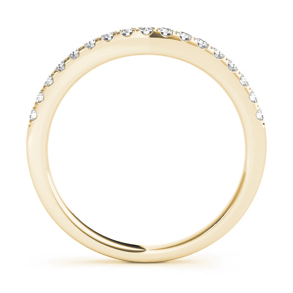 Curved Bands Half Eternity Ring in Gold & Platinum