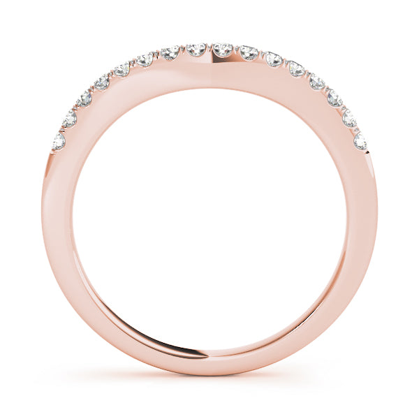 Curved Half Eternity Ring in Gold & Platinum