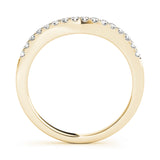 Curved Half Eternity Ring in Gold & Platinum