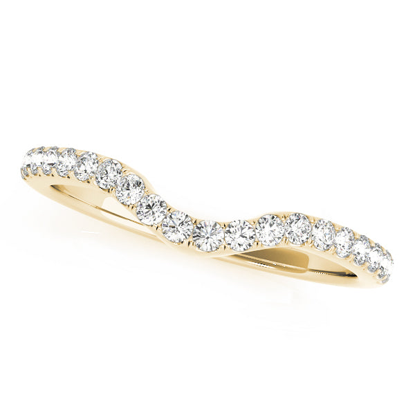Split Prong Curved Half Eternity Ring in Gold & Platinum