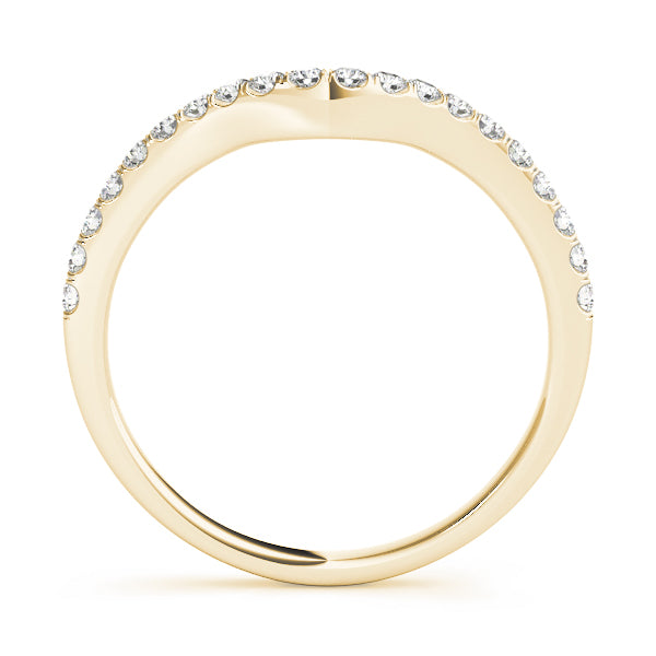 Split Prong Curved Half Eternity Ring in Gold & Platinum