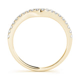 Split Prong Curved Half Eternity Ring in Gold & Platinum