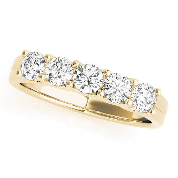 5-Stone U-Prong Half Eternity Ring in Gold & Platinum
