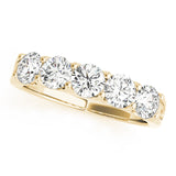 5-Stone Shared-Prong Half Eternity Ring in Gold & Platinum