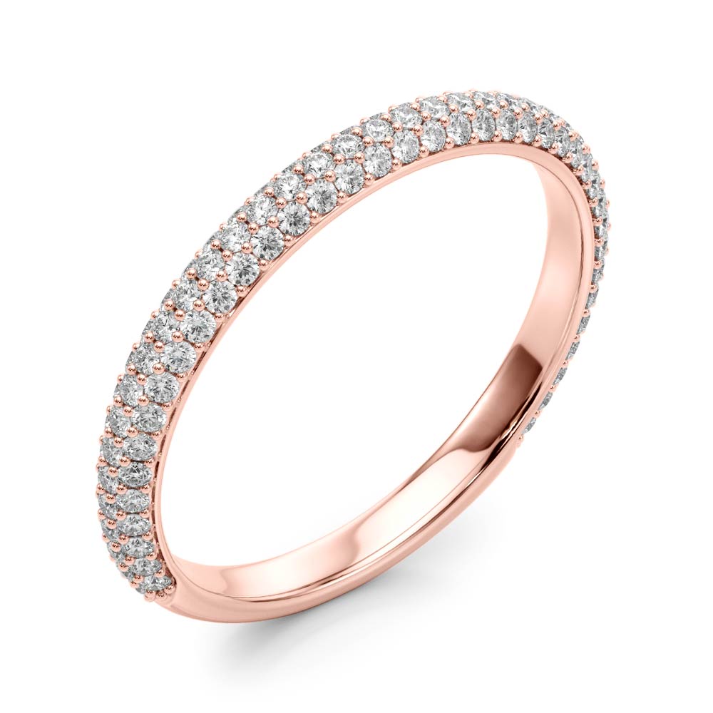 Multirow Pavã© Half Eternity Ring in Gold & Platinum