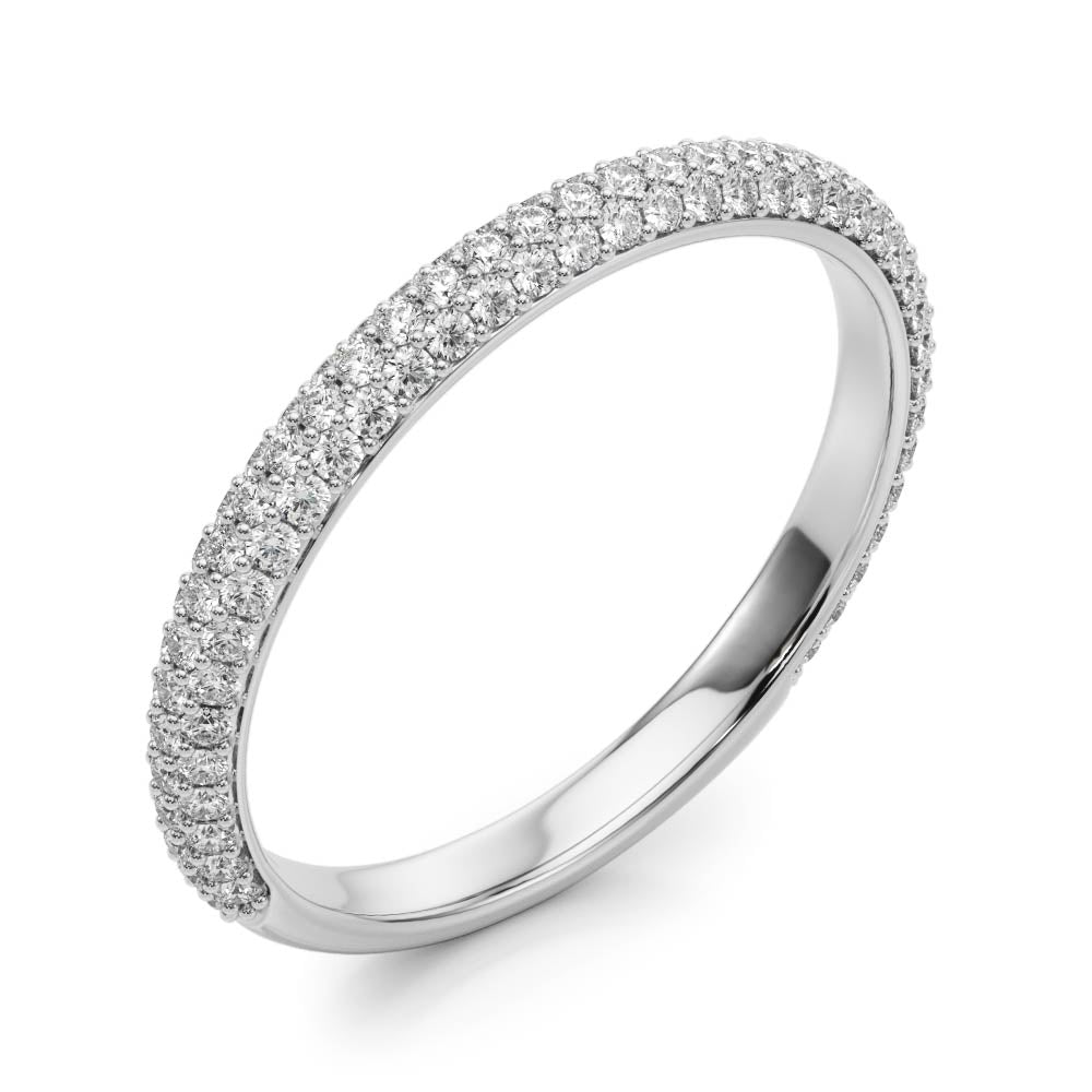 Multirow Pavã© Half Eternity Ring in Gold & Platinum
