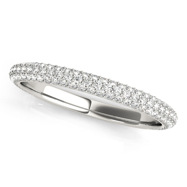 Multirow Pavã© Half Eternity Ring in Gold & Platinum