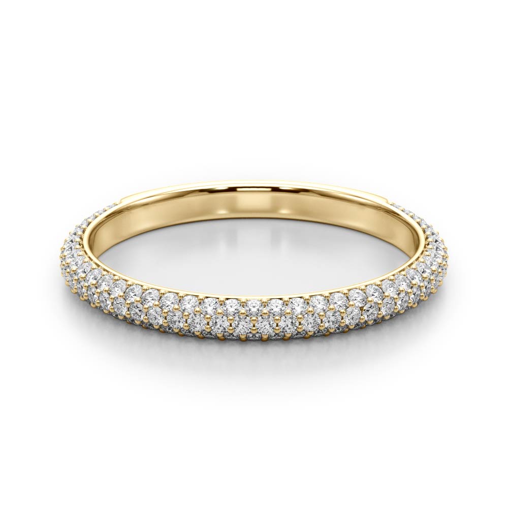 Multirow Pavã© Half Eternity Ring in Gold & Platinum