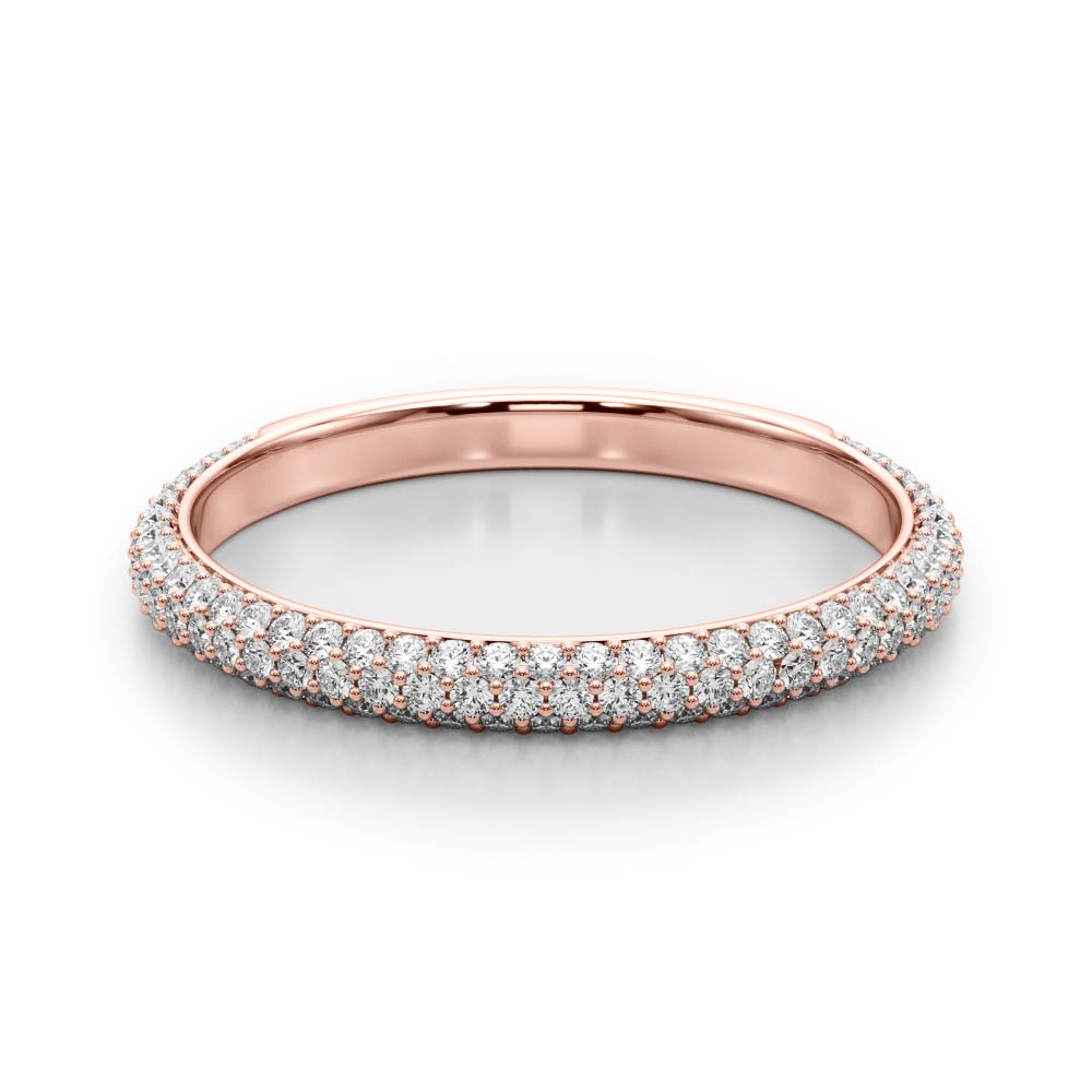 Multirow Pavã© Half Eternity Ring in Gold & Platinum
