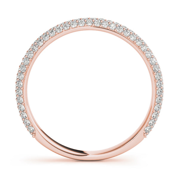 Multirow Pavã© Half Eternity Ring in Gold & Platinum