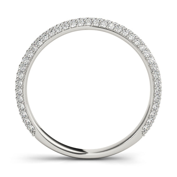 Multirow Pavã© Half Eternity Ring in Gold & Platinum