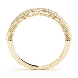 Vintage-Inspired Milgrain Half Eternity Ring in Gold & Platinum