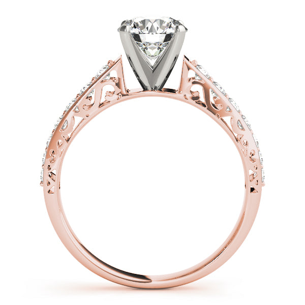 Graceful Antique Round Diamond Engagement Ring — 9K/18K Gold & Platinum