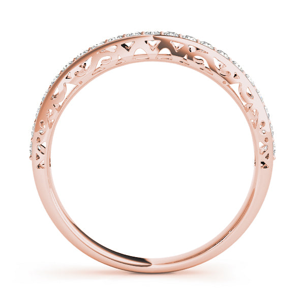 Vintage Prong in Channel Half Eternity Ring in Gold & Platinum