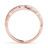 Vintage Prong in Channel Half Eternity Ring in Gold & Platinum