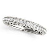 Vintage Prong in Channel Half Eternity Ring in Gold & Platinum