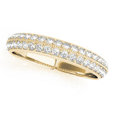 Pave Half Eternity Ring in Gold & Platinum