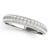 Pave Half Eternity Ring in Gold & Platinum