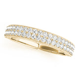 Multirow Pavã© Milgrain Wedding Half Eternity Ring in Gold & Platinum