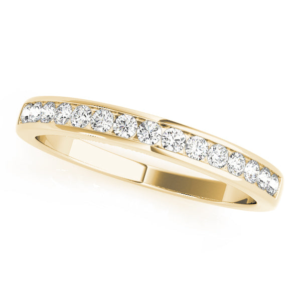 Single Row Channel Set Half Eternity Ring in Gold & Platinum