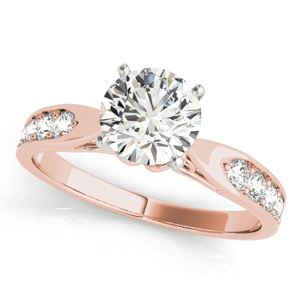 Adored Prong-Set Round Diamond Engagement Ring — 9K/18K Gold & Platinum