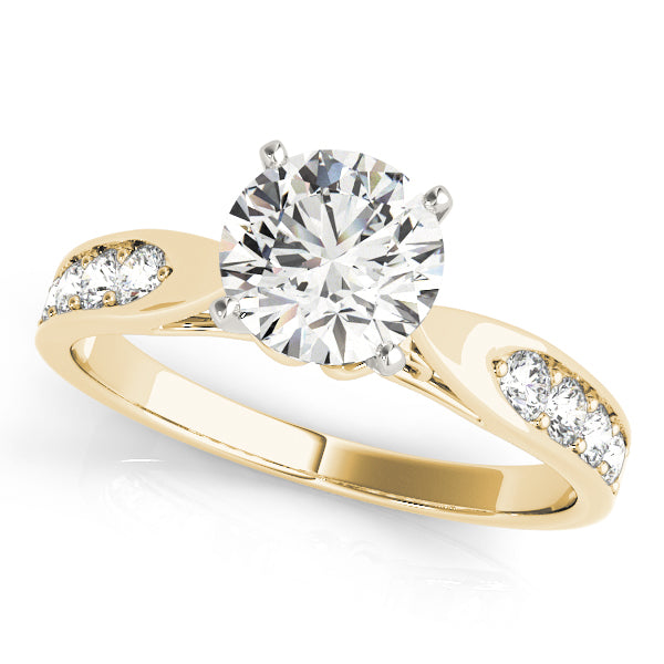 Adored Prong-Set Round Diamond Engagement Ring — 9K/18K Gold & Platinum