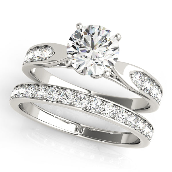 Adored Prong-Set Round Diamond Engagement Ring — 9K/18K Gold & Platinum