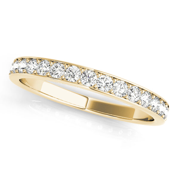 Prong-in-Channel Wedding Half Eternity Ring in Gold & Platinum