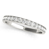 Prong-in-Channel Wedding Half Eternity Ring in Gold & Platinum