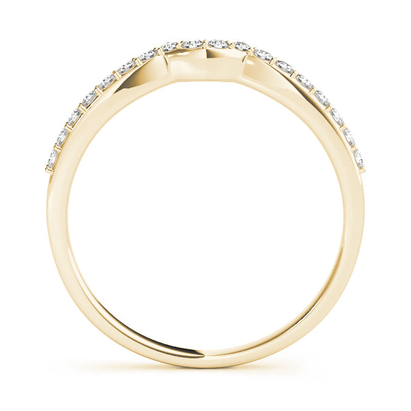 Curved Bands Half Eternity Ring in Gold & Platinum