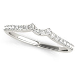 Curved Bands Half Eternity Ring in Gold & Platinum