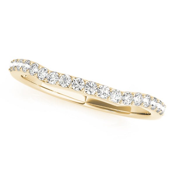 Curved Bands Half Eternity Ring in Gold & Platinum