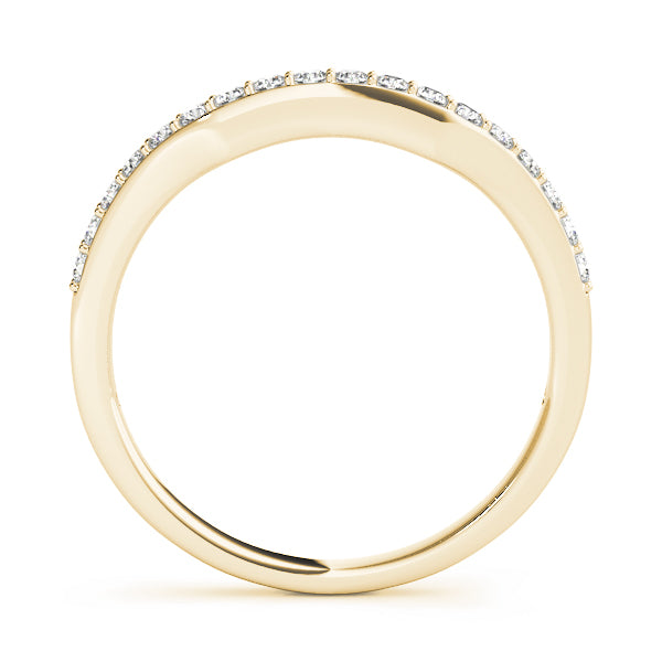 Curved Bands Half Eternity Ring in Gold & Platinum