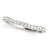Curved Bands Half Eternity Ring in Gold & Platinum
