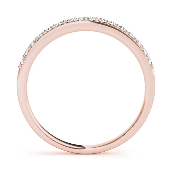Shared Prong Half Eternity Ring in Gold & Platinum