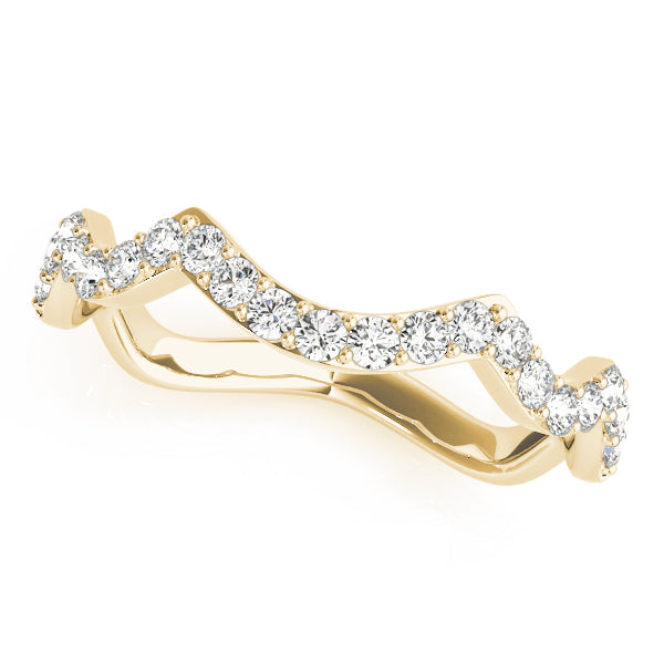 Curved Bands Half Eternity Ring in Gold & Platinum