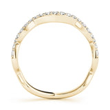 Curved Bands Half Eternity Ring in Gold & Platinum